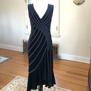 Stunning velvet high-low midi evening dress